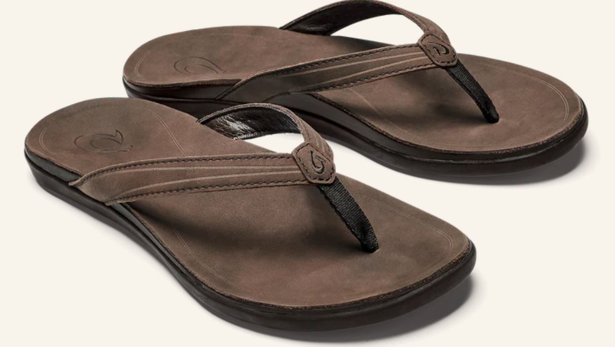 Olukai Dark Java Aukai Womens Everyday Leather Sandals 20442-4848