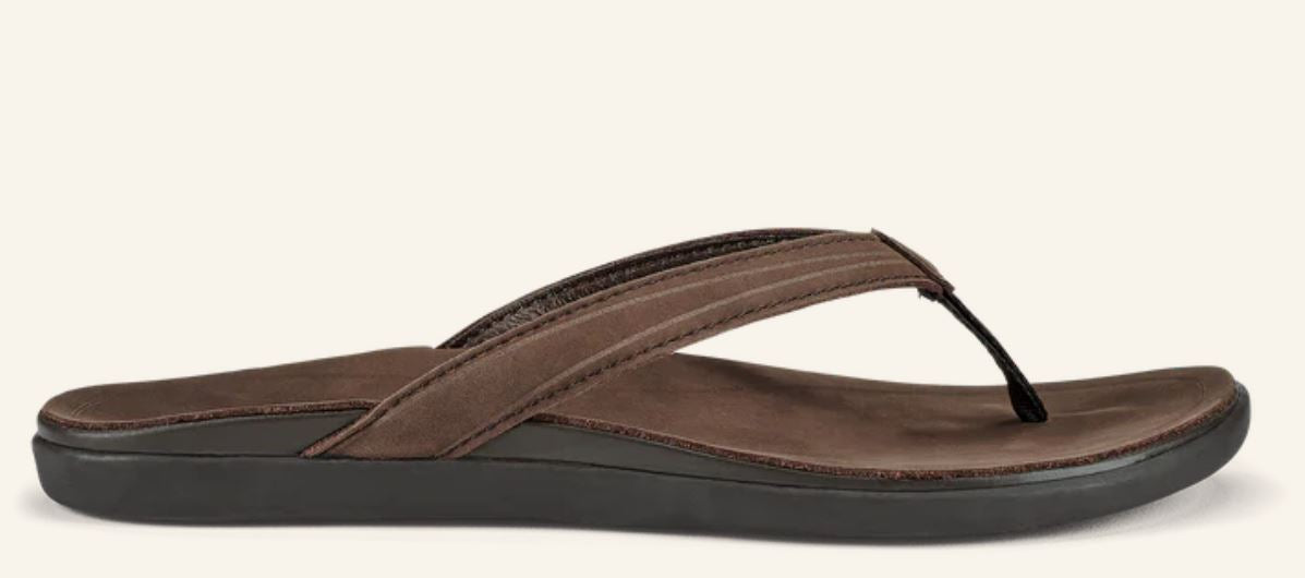 Olukai Dark Java Aukai Womens Everyday Leather Sandals 20442-4848