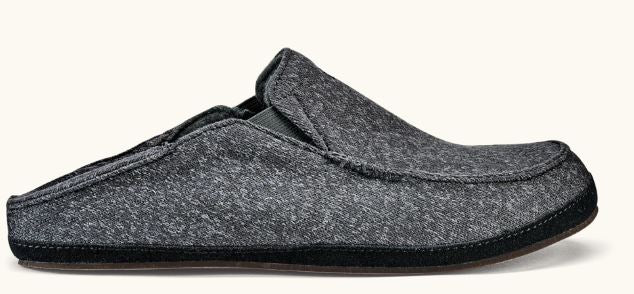 Olukai Dark Shadow Moloa Hulu Mens Wool Blend Slippers 10411-6C6C