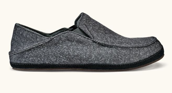 Olukai Dark Shadow Moloa Hulu Mens Wool Blend Slippers 10411-6C6C