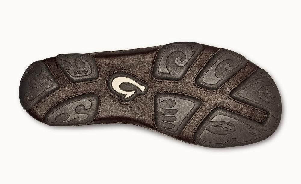 Olukai Dark Wood/Dark Wood Hamakua Poko Mens Comfort Lace Up Shoes 10342-2763