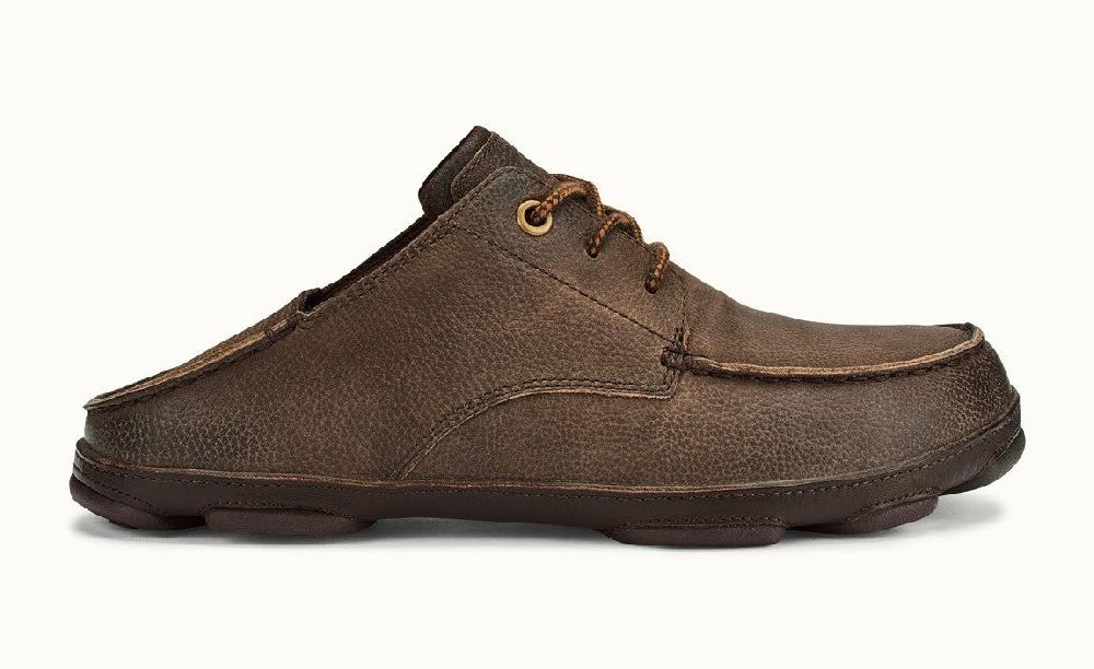 Olukai Dark Wood/Dark Wood Hamakua Poko Mens Comfort Lace Up Shoes 10342-2763