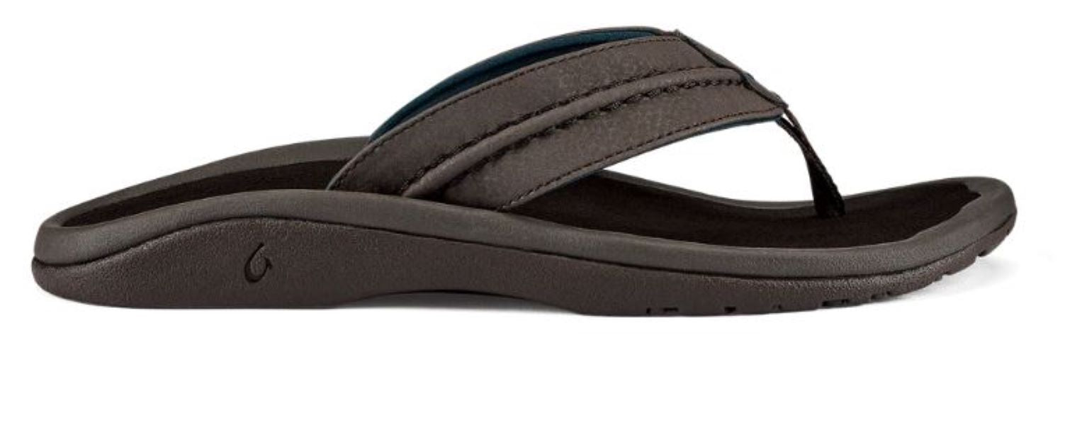 Olukai Dark Wood Hokua Mens Beach Sandals 10161-6363