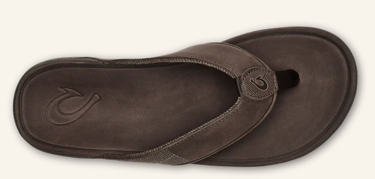 Olukai Dark Wood Tuahine Mens Comfort Sandals 10465-6363
