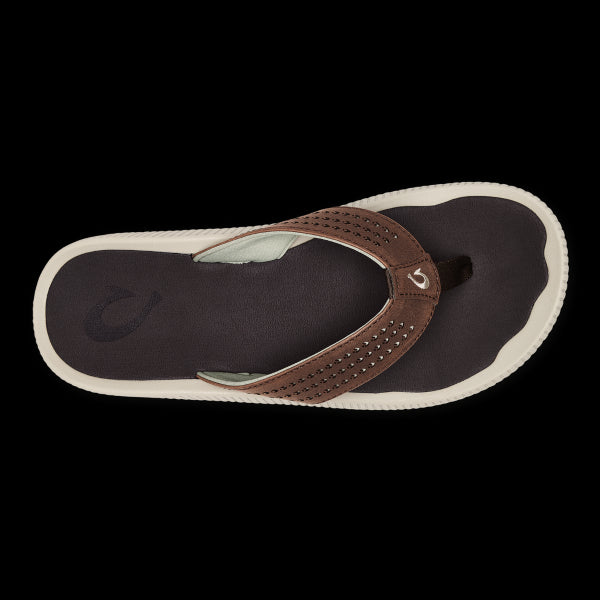 Olukai Dark Wood Ulele Mens Beach Sandals 10435-6363
