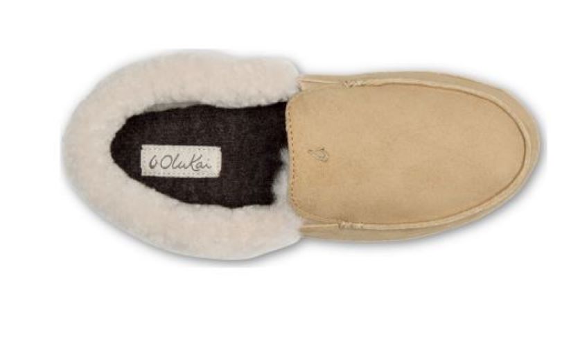 Olukai Golden Sand Kuuna Womens Leather Slippers 20428-GSGS