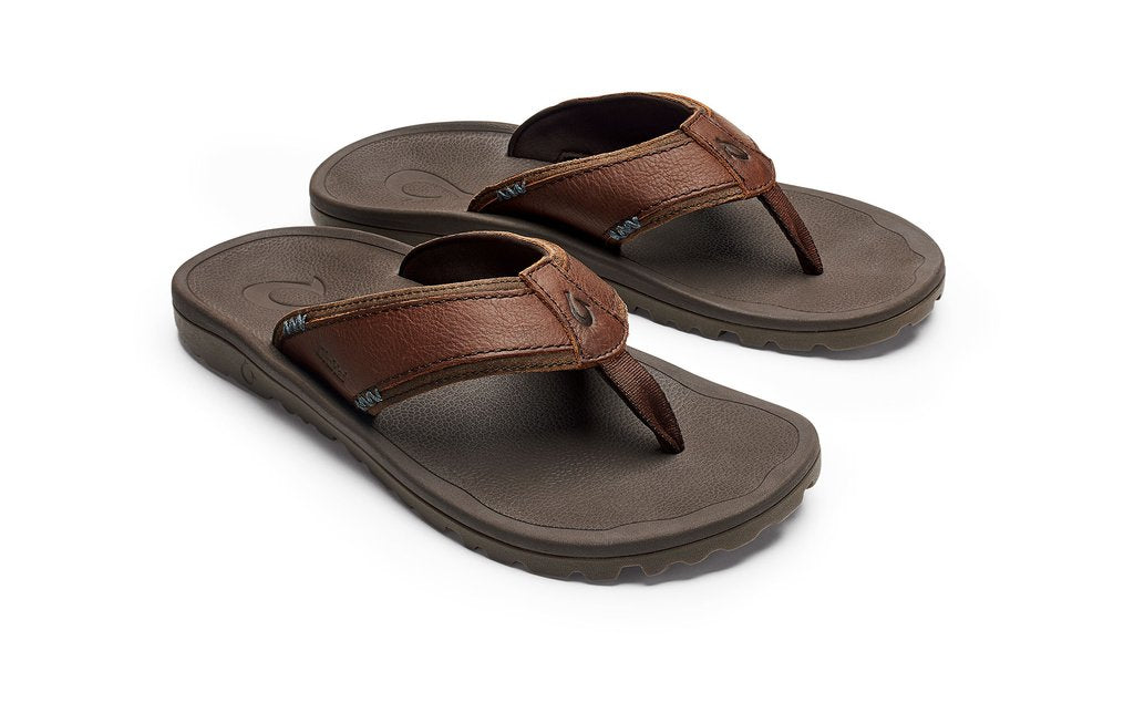 Olukai Koa/Espresso Kua Aina Mens Comfort Beach Sandals 10389-315H