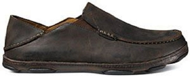Olukai Moloa Slip On Dark Java Leather Mens Casual 10128-6348