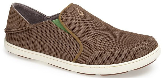 Olukai Nohea Mesh Slip On Grey/Lime Mesh Mens Casual 10188-13AP