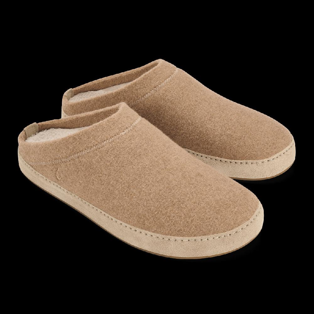 Olukai Oatmeal Hamani Hulu Men's Wool Mule Slippers 10542-5252