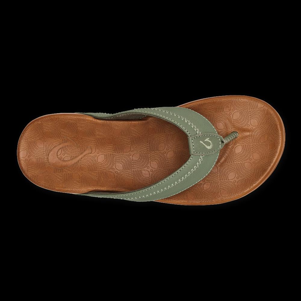 Olukai Odyssey Grey/Sahara Hiapo Men's Leather Beach Sandals 10101-4DFM