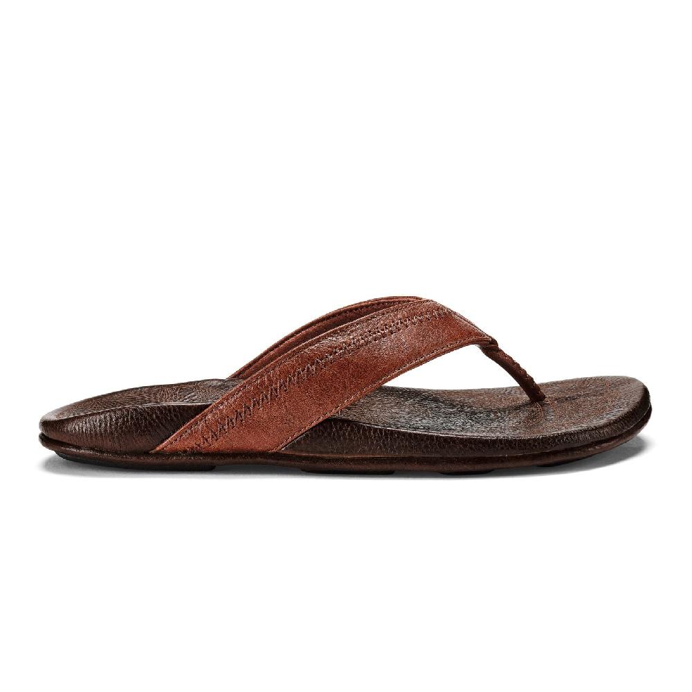 Olukai Rum/Dark Wood Hiapo Men's Leather Beach Sandals 10101-SK63