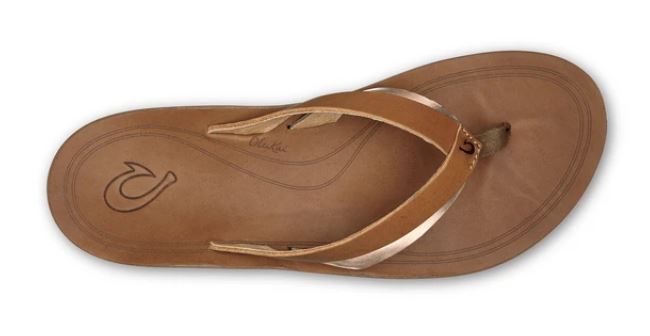 Olukai Sahara/Bubbly Kaekae Leather Womens Beach Sandals 20374-FMFA