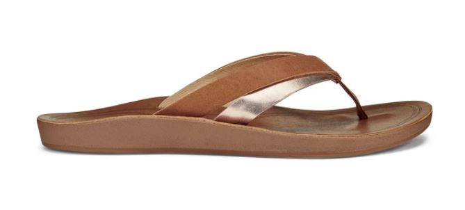 Olukai Sahara/Bubbly Kaekae Leather Womens Beach Sandals 20374-FMFA