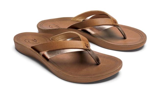 Olukai Sahara/Bubbly Kaekae Leather Womens Beach Sandals 20374-FMFA