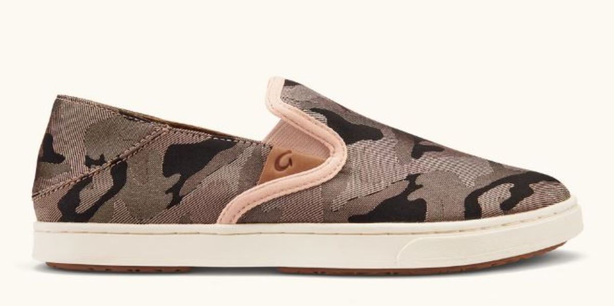 Olukai Soft Pink and Ke Au Camo Pehuea Pai Womens Slip On Sneakers 20360-6QKE