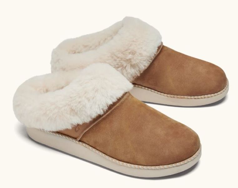 Olukai Tan And Bone Kui Womens Slippers 20457-3419
