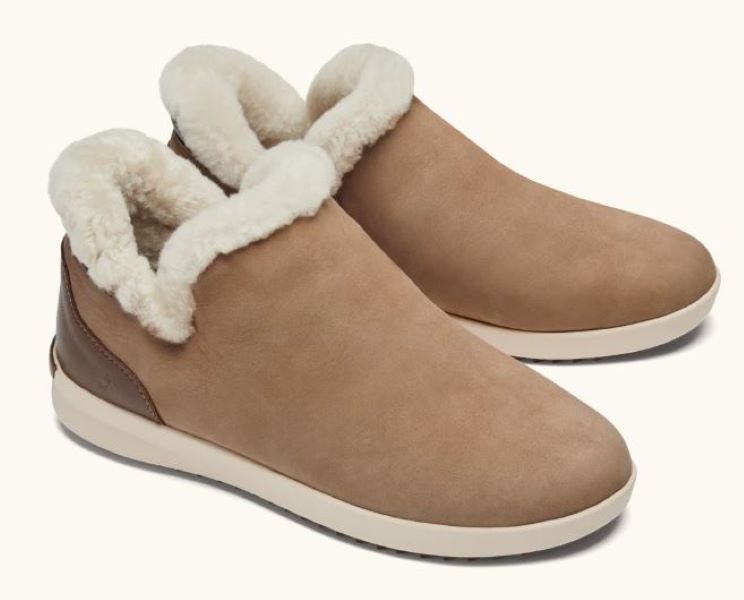 Olukai Tan And Tapa Malua Hulu Womens Waterproof Booties 20427-3420