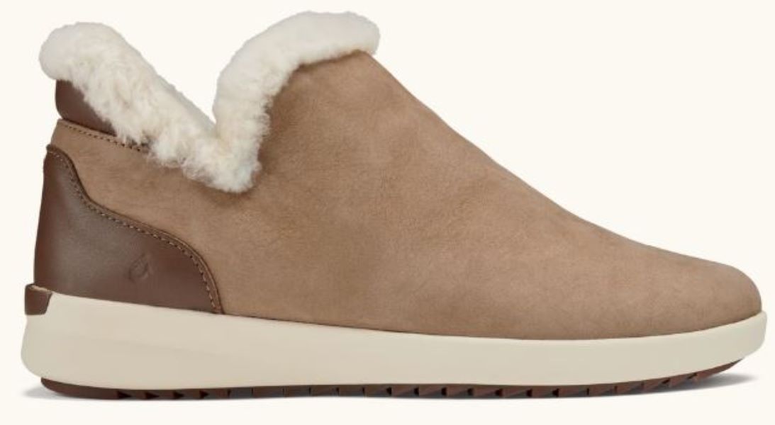 Olukai Tan and Tapa Malua Hulu Womens Waterproof Booties 20427-3420