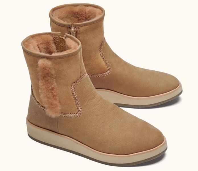 Olukai Tan Paina Hulu Womens Shearling Boots 20455-3434