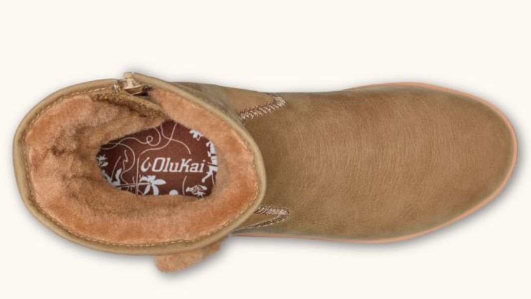 Olukai Tan Paina Hulu Womens Shearling Boots 20455-3434