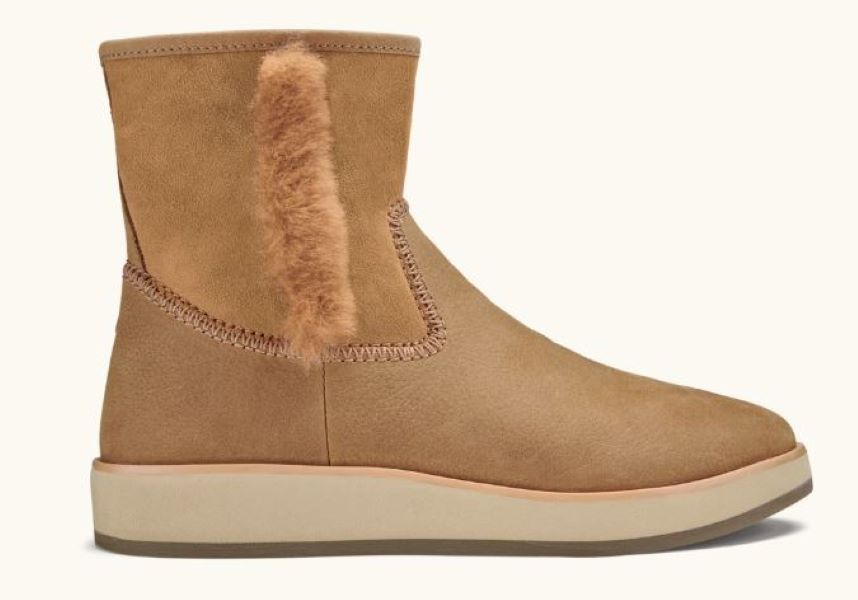 Olukai Tan Paina Hulu Womens Shearling Boots 20455-3434