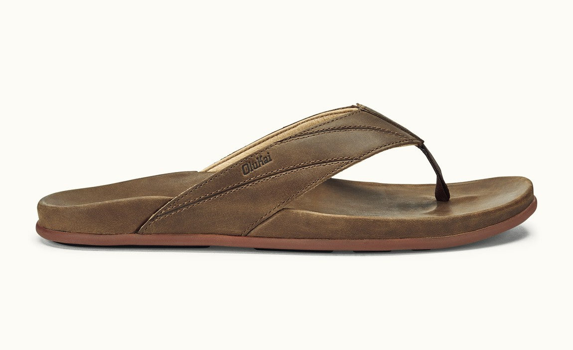 Olukai Tan Pikoi Mens Comfort Thong Sandals 10357-2727