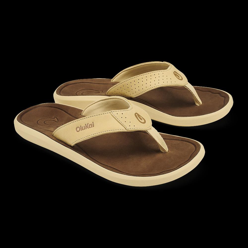 Olukai Toasted Coconut/Tan Pili Men's Waterproof Leather Sandals 10553-TC34