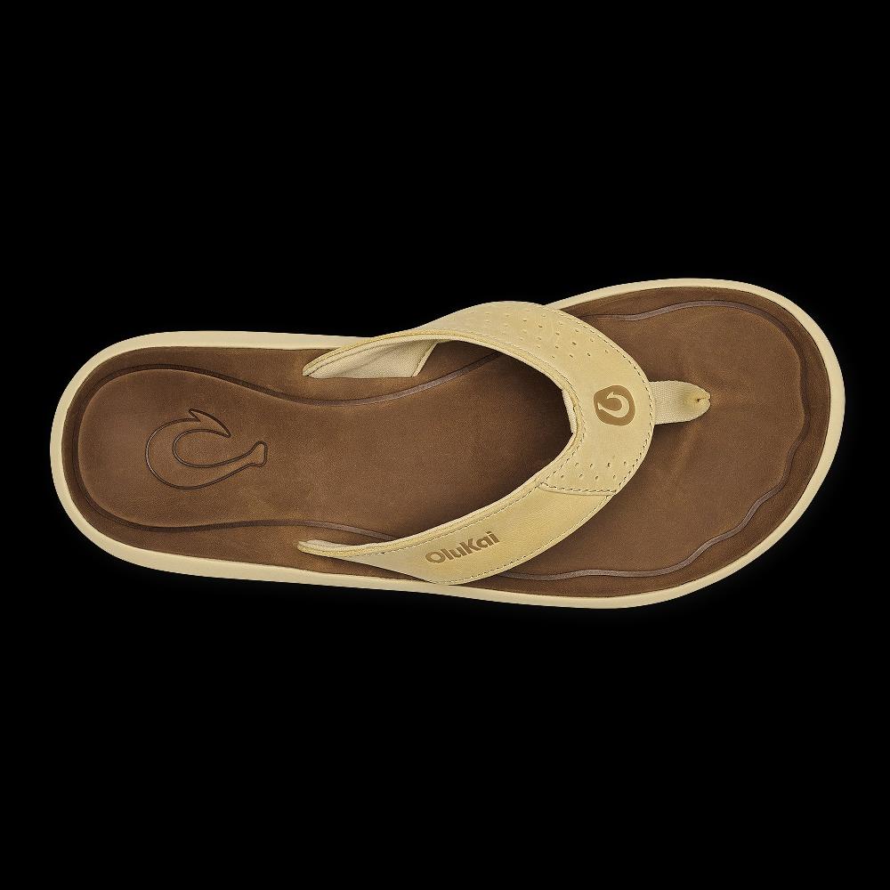 Olukai Toasted Coconut/Tan Pili Men's Waterproof Leather Sandals 10553-TC34