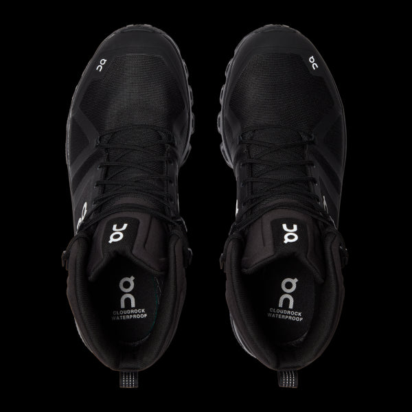 On All Black Cloudrock Waterproof Mens Hiking Shoes 23.99854