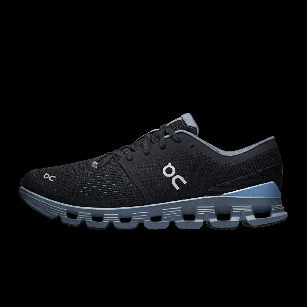 On Black/Chambray Cloud X 4 Men's Athletic Shoes 3ME30041446