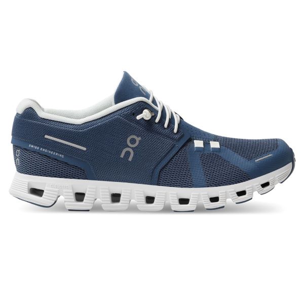 On Denim And White Cloud 5 Womens Athletic Shoes 59.98901
