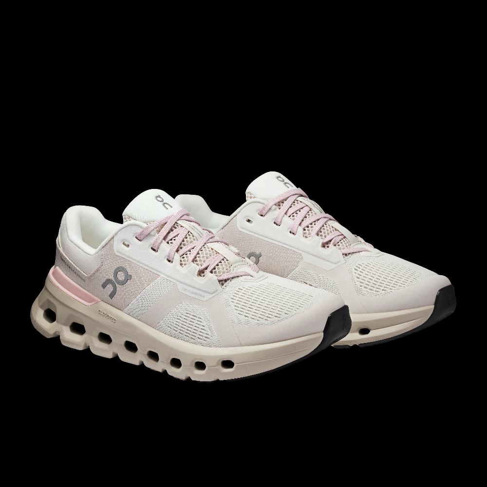 On Ivory/Mauve Cloudrunner Wide Women's Shoes 3WE10342264