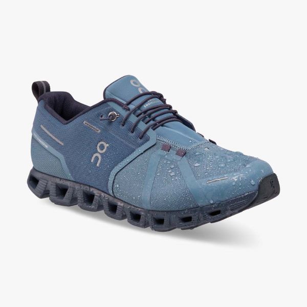 On Metal/Navy Cloud 5 Waterproof Mens Athletic Shoes 5998531