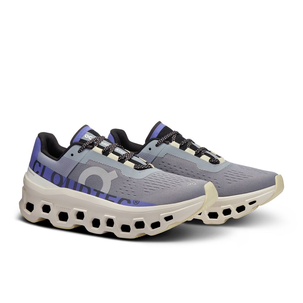 On Mist/Blueberry Cloudmonster Women's Running Shoes 61.97784