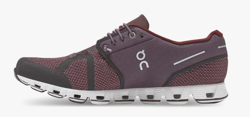 On Pebble/Raisin Cloud Mens Comfort Running Shoes 19.99509