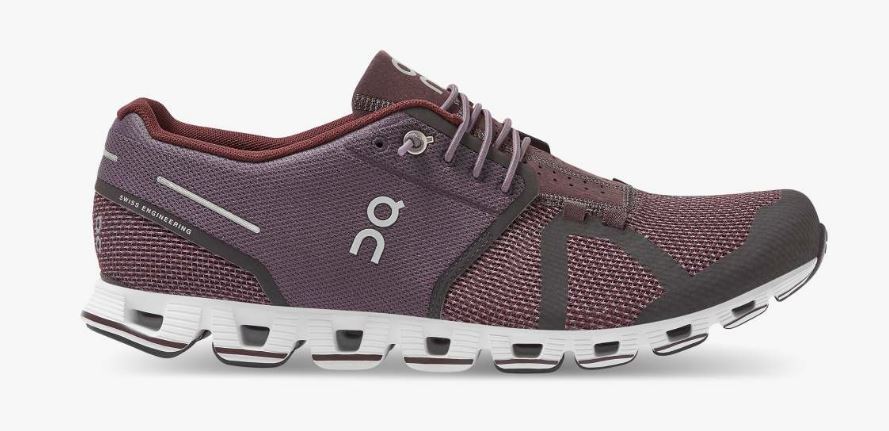 On Pebble/Raisin Cloud Mens Comfort Running Shoes 19.99509