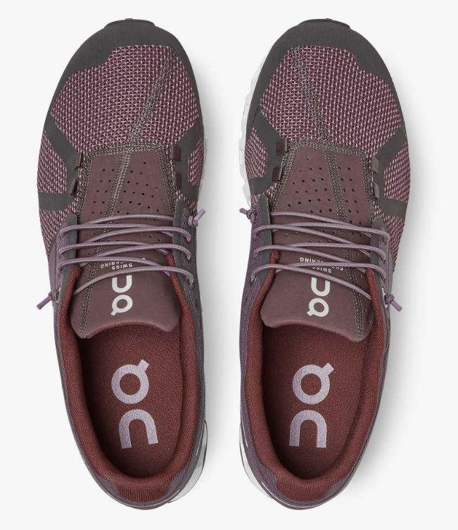 On Pebble/Raisin Cloud Mens Comfort Running Shoes 19.99509