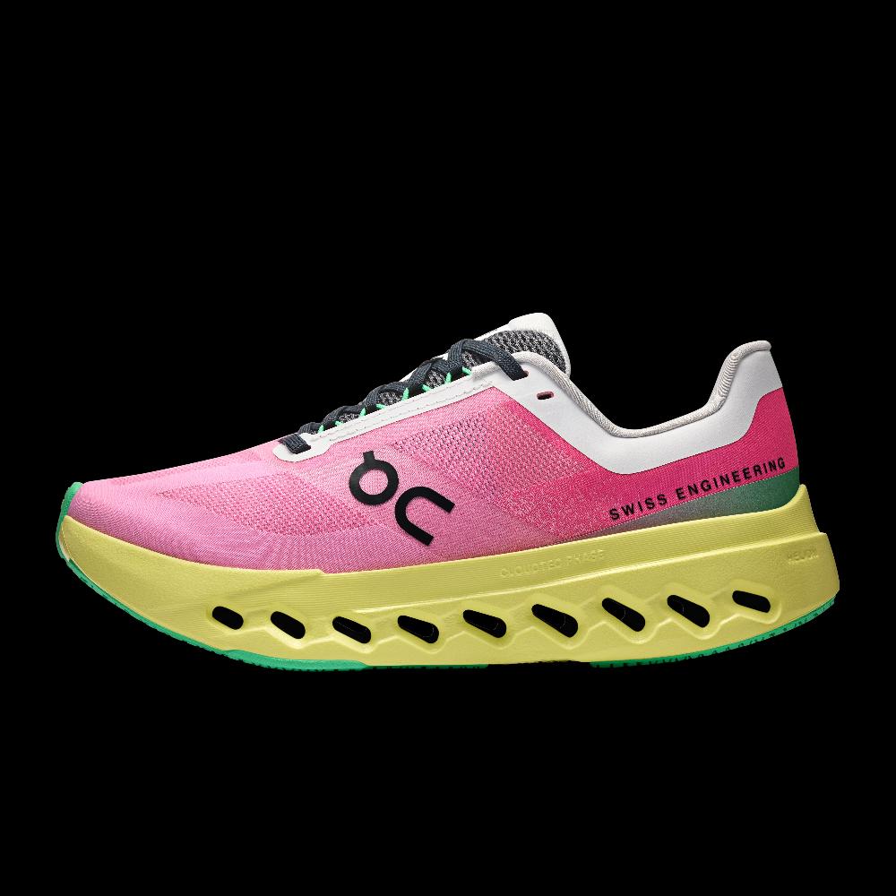 On Pink/Limelight Cloudsurfer Next Women's Running Shoes 3WE30053214