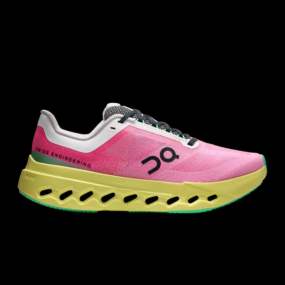 On Pink/Limelight Cloudsurfer Next Women's Running Shoes 3WE30053214