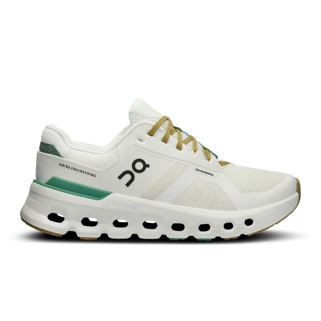 On Undyed/Green Cloudrunner 2 Women's Wide Width Running Shoes 3WE10342404