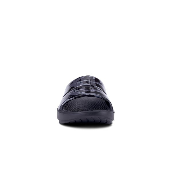 Oofos Black And Grey Camo Ooahh Slides 1103-BLK/GRYCMO