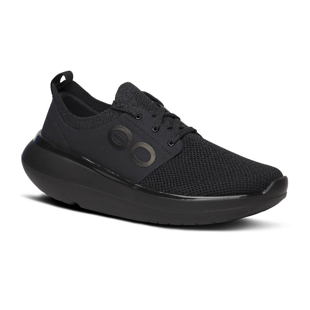 Oofos Black OOmy Stride Women's Athletic Shoes 5077-BLACK