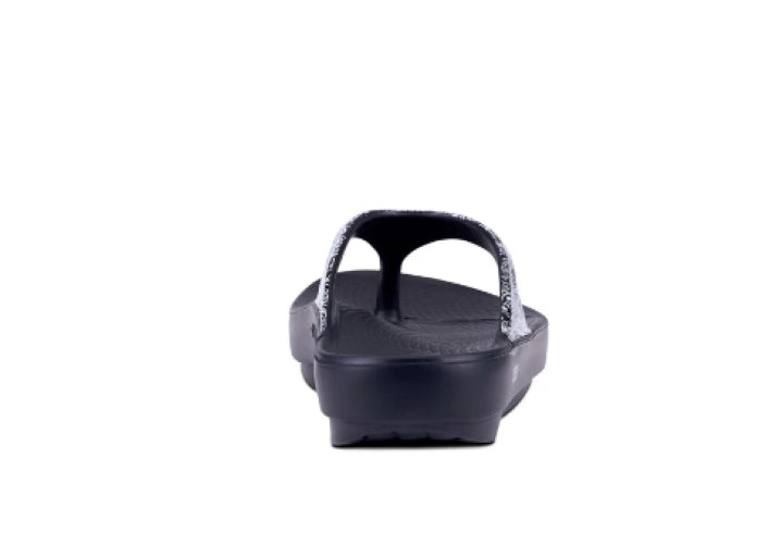 Oofos Black With White Oolala Bandana Women's Sandals 1403-BW-BANDANA