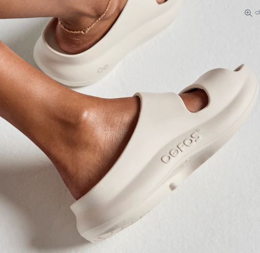 Oofos Chalk OOyea Women's Slide Recovery Sandals 1700-Chalk