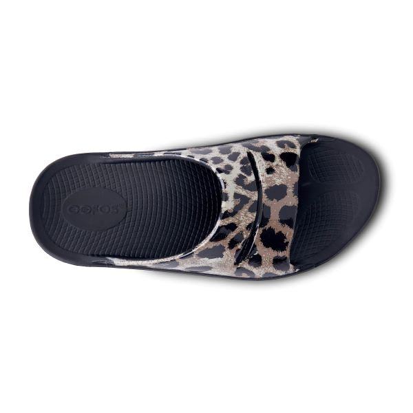 Oofos Cheetah Ooahh Womens Luxe Slide Sandal 1103-CHEETAH