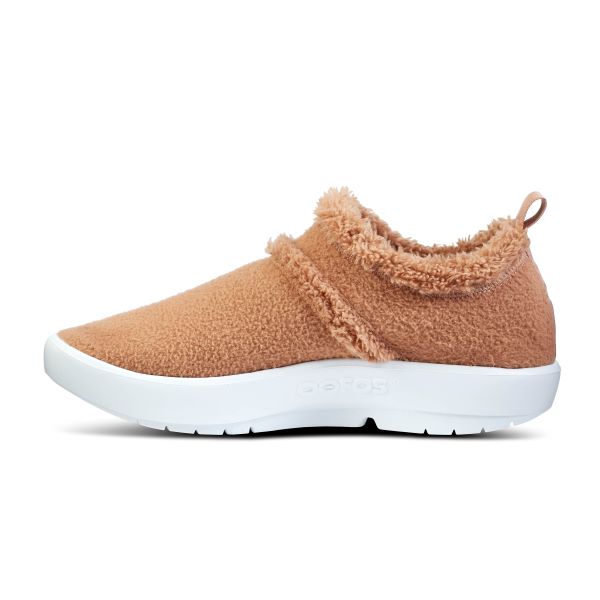 Oofos Chestnut Sherpa OOCOOZIE Low Shoe Womens Casual Shoes 5074-CHESTNUT