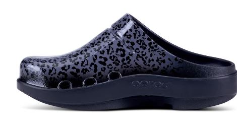 Oofos Gray Leopard Oocloog Womens Shoes 1203-B/G-LEOPAR