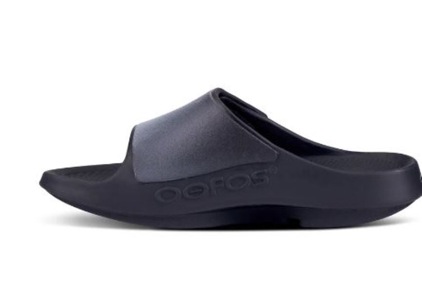 Oofos Gray Ooahh Sport Flex Mens Sandal 1550-BLKGRY