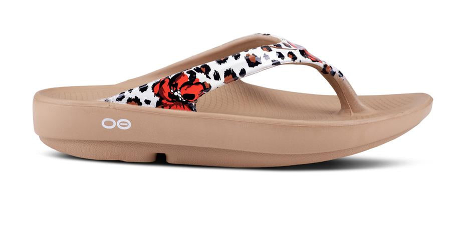 Oofos Leopard Flora Oolala Ladies Sandals 1403-LEPFLORAL
